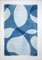 Cyanotype de Motifs de Piscine Minimalistes Faits à la Main dans les Tons Bleus, Papier, 2021 1
