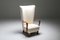 White Wingback Chair with Ottoman, Set of 2 7