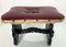 Spanish Renaissance Red Faux-Leather Footstool 1