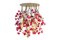 Large Flower Power Fuchsia Magnolia Round Chandelier with 24k Gold Pipes from VGnewtrend, Italy 1
