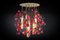 Lampadario rotondo magnolia fucsia con tubi in oro a 24k di Vgnewtrend, Italia, Immagine 2