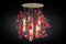 Large Flower Power Fuchsia Magnolia Round Chandelier with 24k Gold Pipes from VGnewtrend, Italy 2