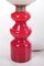 Red and White Glass Table Lamps, Set of 2 3