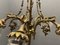 Italian Liberty Bronze Chandelier, 1940s 11