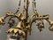 Lámpara de araña Liberty italiana de bronce, años 40, Imagen 11