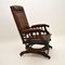 Antique Victorian Leather Rocking Chair 8