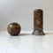 Art Deco Marble Candle Holder and Spherical Paperweight, 1930s, Set of 2 1