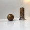 Art Deco Marble Candle Holder and Spherical Paperweight, 1930s, Set of 2 2