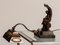 Französische oder belgische Art Deco Messing Klavierlampe auf belgischem schwarzem Marmorsockel, 1920er 1