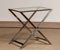 Side Table with Glass Top & X or Cross Legs in the style of Milo Baughman, Image 1