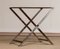 Side Table with Glass Top & X or Cross Legs in the style of Milo Baughman 4
