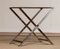 Side Table with Glass Top & X or Cross Legs in the style of Milo Baughman, Image 4