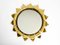 Round Mid-Century Brass Sunburst Wall Mirror 1