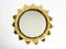 Round Mid-Century Brass Sunburst Wall Mirror, Image 1