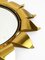Round Mid-Century Brass Sunburst Wall Mirror, Image 6