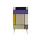 Mid-Century Solid Wood and Colored Glass Italian Sideboard, Image 3