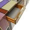 Italienisches Mid-Century Sideboard aus Massivholz & Farbglas 6