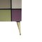 Mid-Century Solid Wood and Colored Glass Italian Sideboard, Image 4