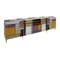 Mid-Century Solid Wood and Colored Glass Italian Sideboard, Image 2