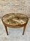 Circular Side Table in Wood with Lemongrass Marquetry Fillets 6