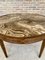 Circular Side Table in Wood with Lemongrass Marquetry Fillets 23