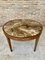 Circular Side Table in Wood with Lemongrass Marquetry Fillets 30