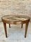 Circular Side Table in Wood with Lemongrass Marquetry Fillets 1