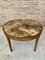 Circular Side Table in Wood with Lemongrass Marquetry Fillets 19