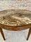 Circular Side Table in Wood with Lemongrass Marquetry Fillets, Image 2