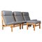 Danish Rag Lounge Chair in Pine and Fabric by Bernt Petersen 1
