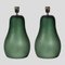 Olivgrüne Birnenförmige Battuto Tischlampen, 2er Set 1