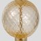 Tischlampen aus geblasenem Murano Glas in Klar und Gold, 2er Set 4