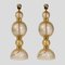 Tischlampen aus geblasenem Murano Glas in Klar und Gold, 2er Set 1