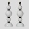 Hand Blown White and Black Glass Table Lamps, Set of 2 1
