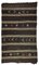 Mid-Century Turkish Minimalist Striped Kilim Rug with Folk Art Motifs, 1960s 1