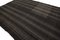 Vintage Modern Transitional Charcoal Striped Black Flat Weave Kilim Rug, 1970s, Image 2