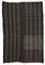 Vintage Modern Transitional Charcoal Striped Black Flat Weave Kilim Rug, 1970s 1