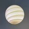 Italian Murano Glass Sphere Pendant Lamp with Pink Concentric Motif, 1980s 4