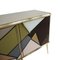 Italienisches Mid-Century Modern Sideboard aus Massivholz & Farbglas 5