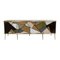 Italian Mid-Century Modern Solid Wood and Colored Glass Sideboard 1