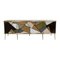 Italian Mid-Century Modern Solid Wood and Colored Glass Sideboard, Image 1