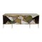 Italian Mid-Century Modern Solid Wood and Colored Glass Sideboard 2
