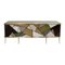 Italienisches Mid-Century Modern Sideboard aus Massivholz & Farbglas 2