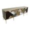 Italienisches Mid-Century Modern Sideboard aus Massivholz & Farbglas 4