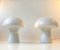 White Murano Glass Mushroom Table Lamps, Italy, 1970s, Set of 2 4