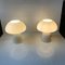 White Murano Glass Mushroom Table Lamps, Italy, 1970s, Set of 2 3