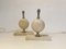 Eiförmige Tischlampen aus Travertin von Philippe Barbier, 1960er, 2er Set 5