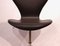 Silla de oficina modelo Seven 3117 de cuero negro de Arne Jacobsen & Fritz Hansen, Imagen 3