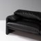 Maralunga Black Leather Sofa by Vico Magistretti for Cassina, Image 4