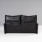 Maralunga Black Leather Sofa by Vico Magistretti for Cassina 12